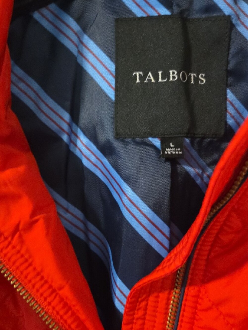 Talbots Quilted Red Zip-Front Puffer Jacket - Picture 5 of 6